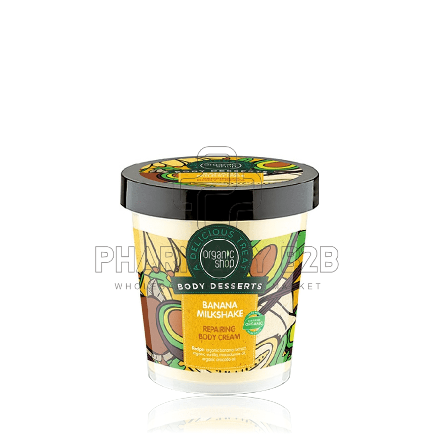 NATURA SIBERICA Organic Shop Body Desserts Banana Milkshake Repairing Body Cream 450ml