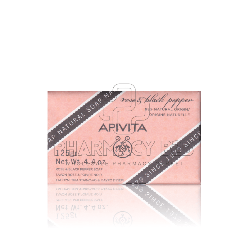 APIVITA Soap with Rose & Black Pepper Σαπούνι με Τριαντάφυλλο & Μαύρο Πιπέρι 125g
