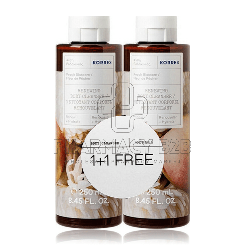KORRES Renewing Body Cleanser Peach Blossom Αφρόλουτρο  Άνθη Ροδακινιάς 1+1 2x250ml