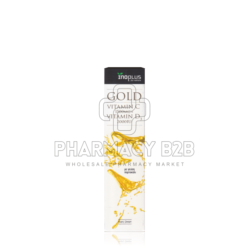 INOPLUS GOLD Vitamin C 1500MG + Vitamin D3 2000IU, αναβράζοντα δισκία x20