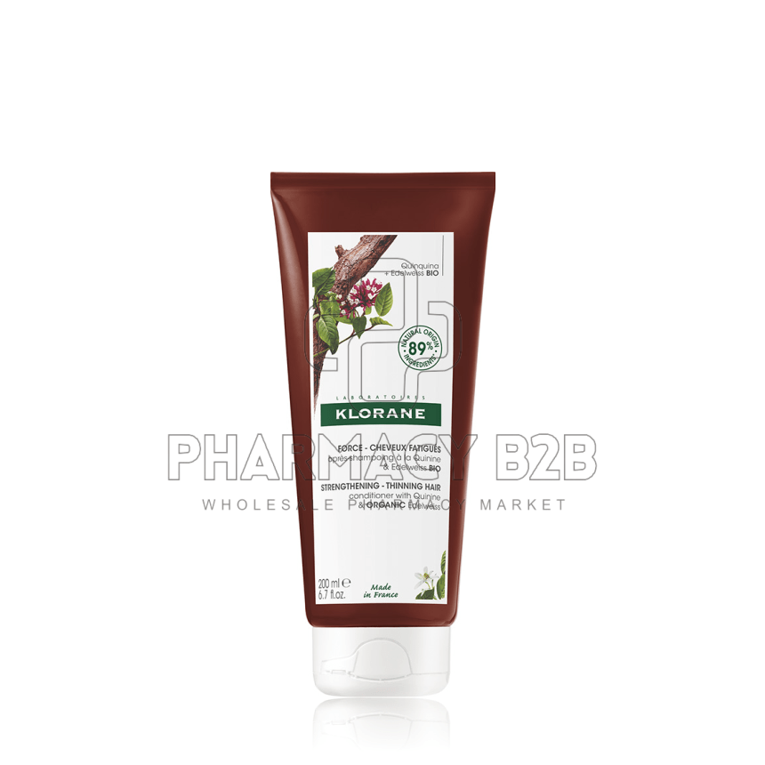 KLORANE Μαλακτική & Δυναμωτική Κρέμα με Κινίνη & Βιολογικό Εντελβάις κατά της Τριχόπτωσης 200ml