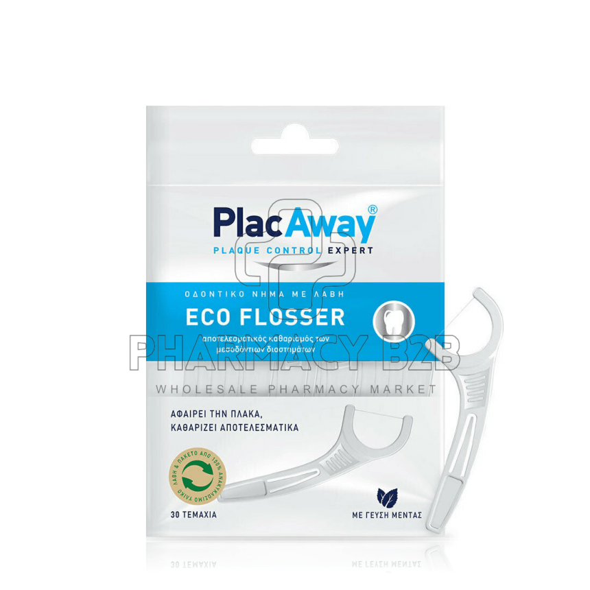 Plac Away Eco Flosser Oδοντικό Νήμα με Λαβή 30τεμ