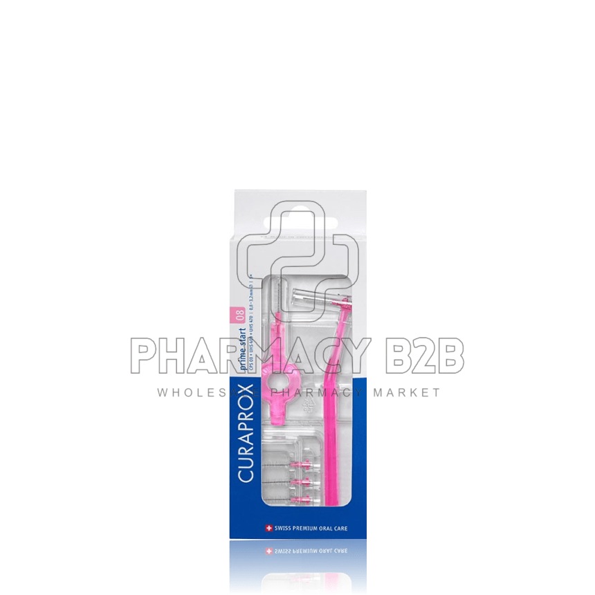 CURAPROX CPS 08 Prime Start - 2 Λαβές - Μεσοδόντιο Βουρτσάκι ΡΟΖ