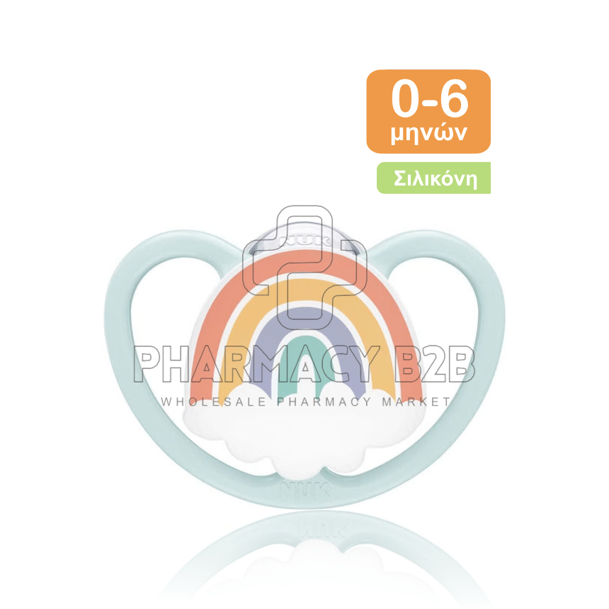 NUK Ορθοδοντική Πιπίλα Σιλικόνης για 0-6 μηνών Space με Θήκη, 1 τμχ