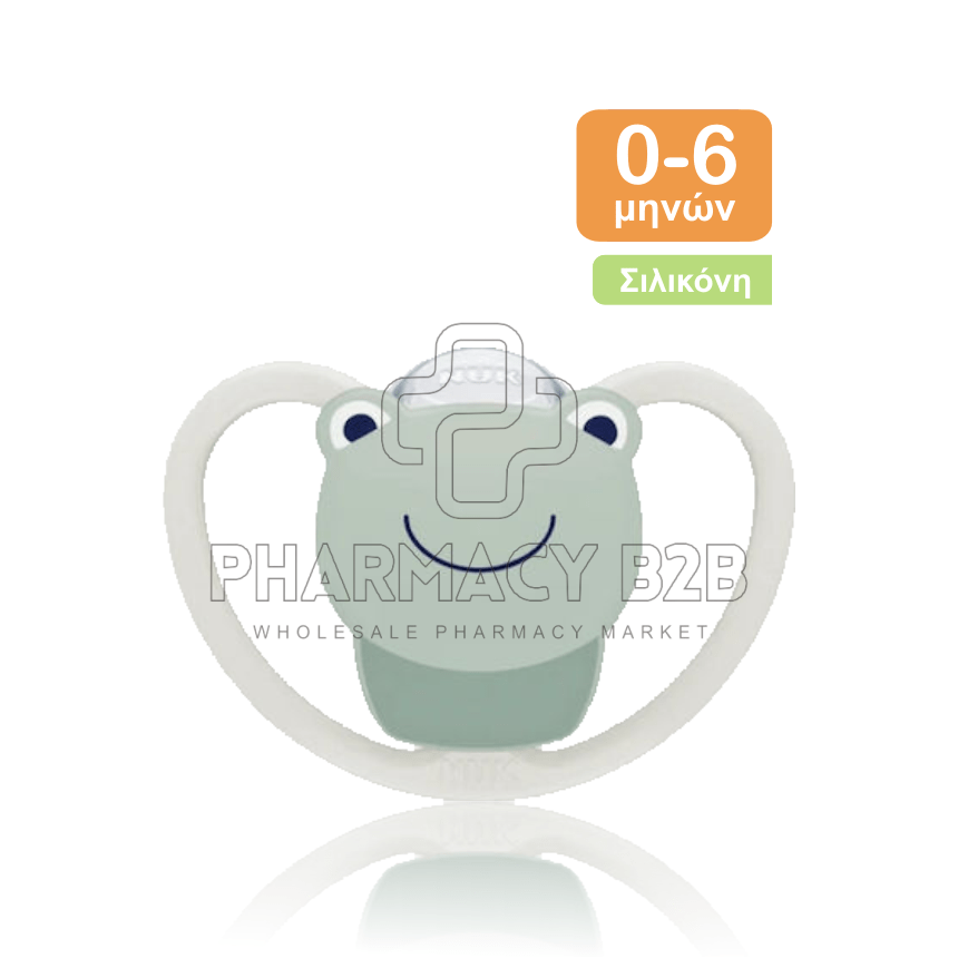 NUK Ορθοδοντική Πιπίλα Σιλικόνης για 0-6 μηνών Space με Θήκη, 1 τμχ