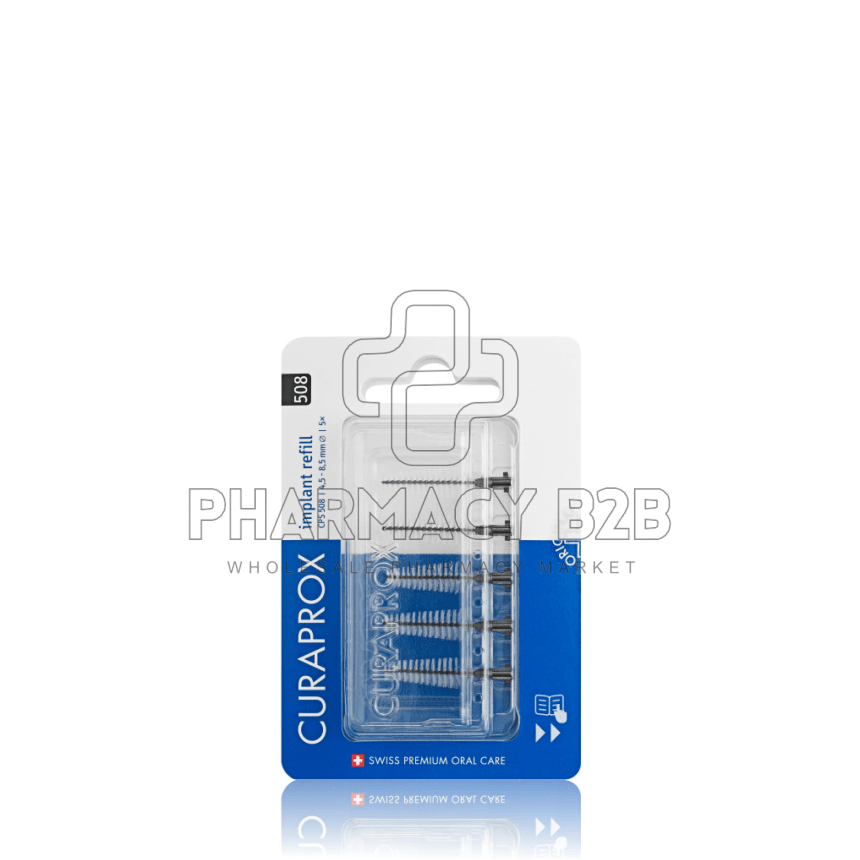 CURAPROX CPS 508 Soft Implant Refill Ανταλλακτικά για Μεσοδόντια Βουρτσάκια ΜΑΥΡΑ 5τμχ 