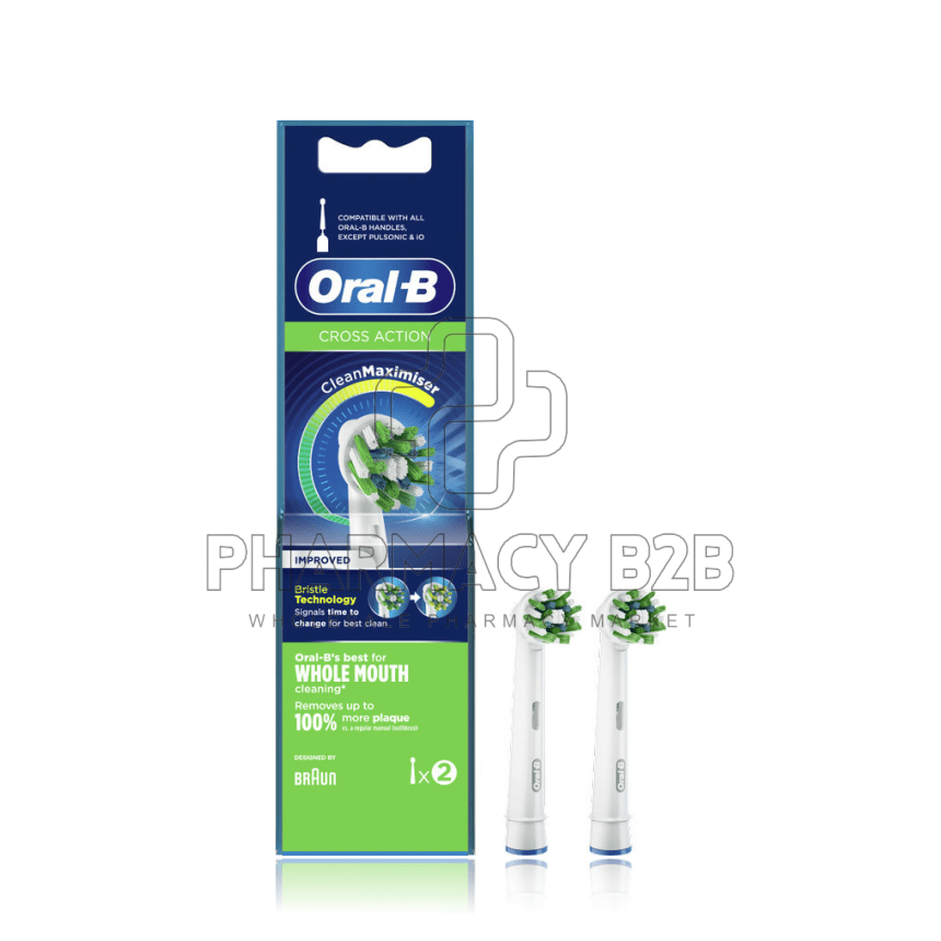 ORAL-B Ανταλλακτικές Κεφαλές για Ηλεκτρική Οδοντόβουρτσα Cross Action 2τμχ