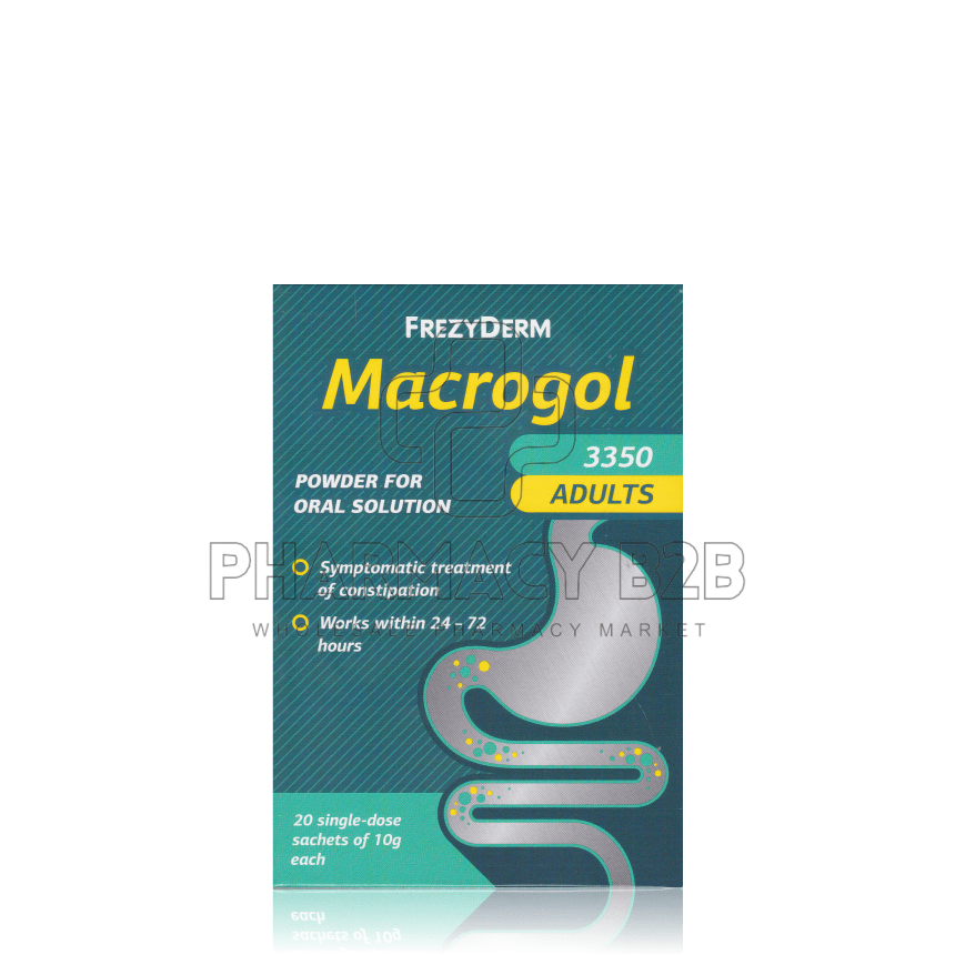 FREZYDERM MACROGOL 3350 ADULTS Σκόνη για Συμπτωματική Θεραπεία Δυσκοιλιότητας x20 φακελίσκοι μίας δόσης των 10g