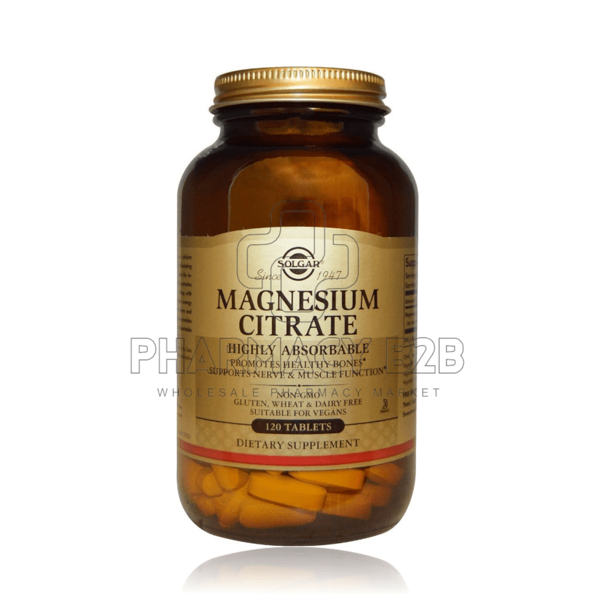 SOLGAR Magnesium Citrate 200mg, 120 ταμπλέτες