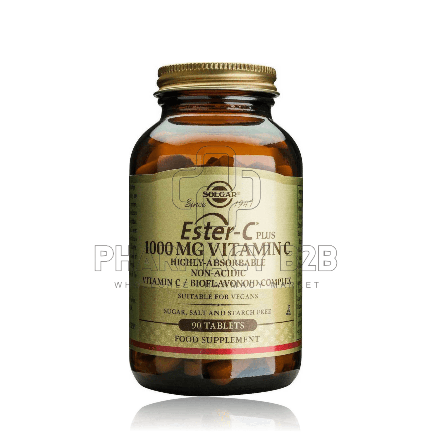 SOLGAR Ester C 1000mg Vitamin C για Ενίσχυση του Ανοσοποιητικού που Απορροφάται 4 Φορές Περισσότερο x90 δισκία